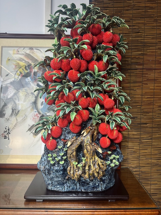 佛山石湾陶艺 荔枝 满堂红 长50高90超霸气 