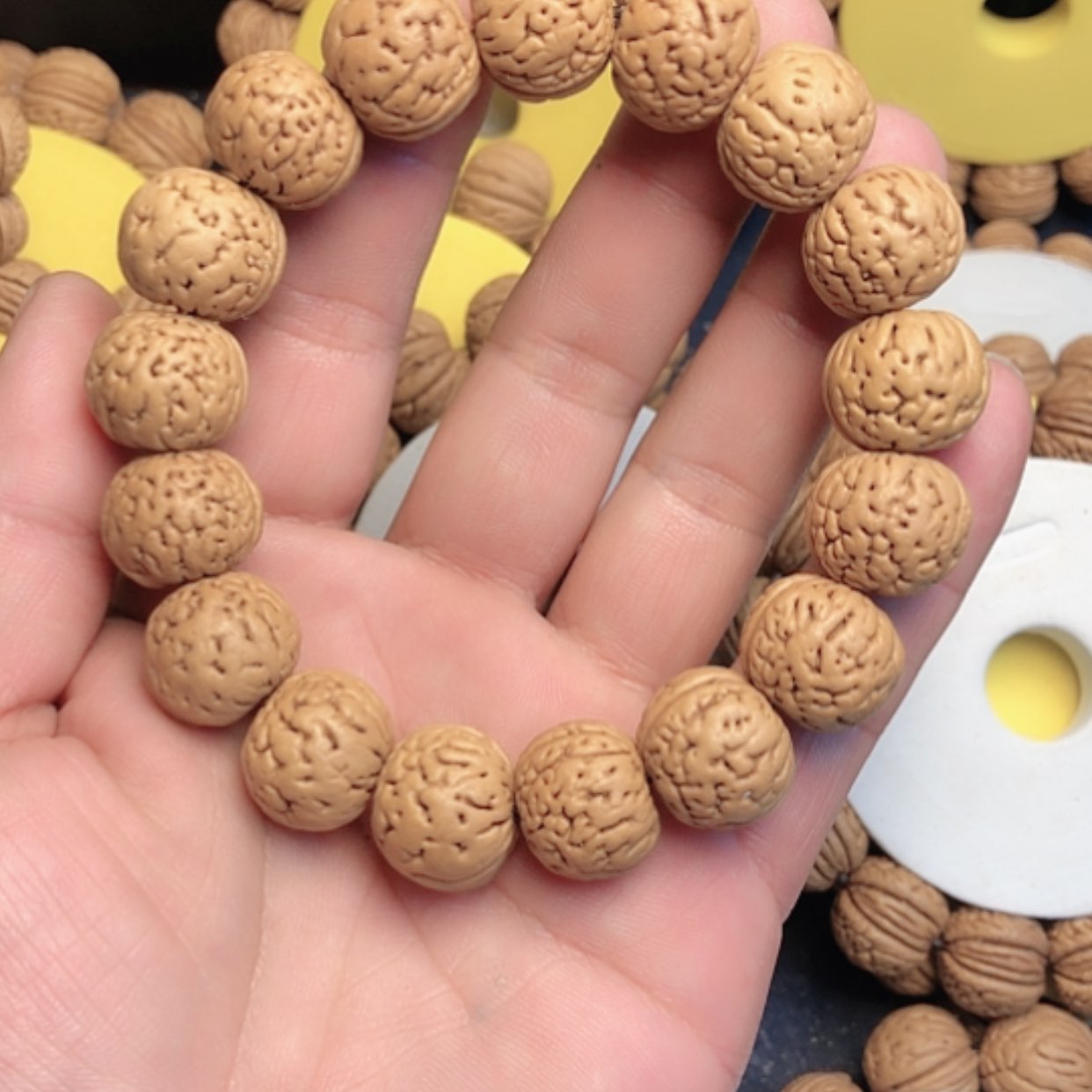 【闪购商品】桃核吊坠鹅*鹅17尺寸金豆手串