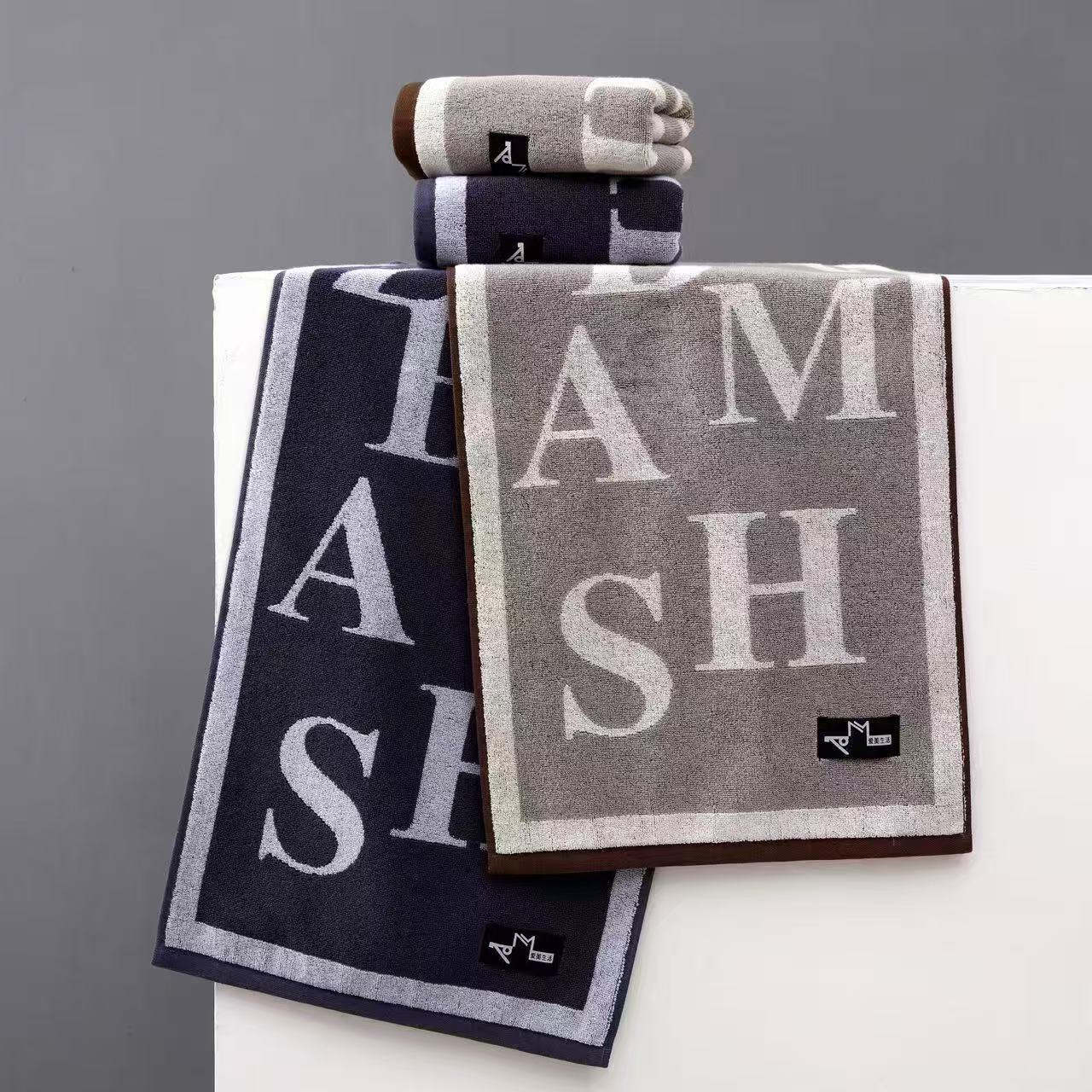 【爱美生活】全色织提花全棉高端轻奢款纯棉精梳棉毛巾吸水不掉毛