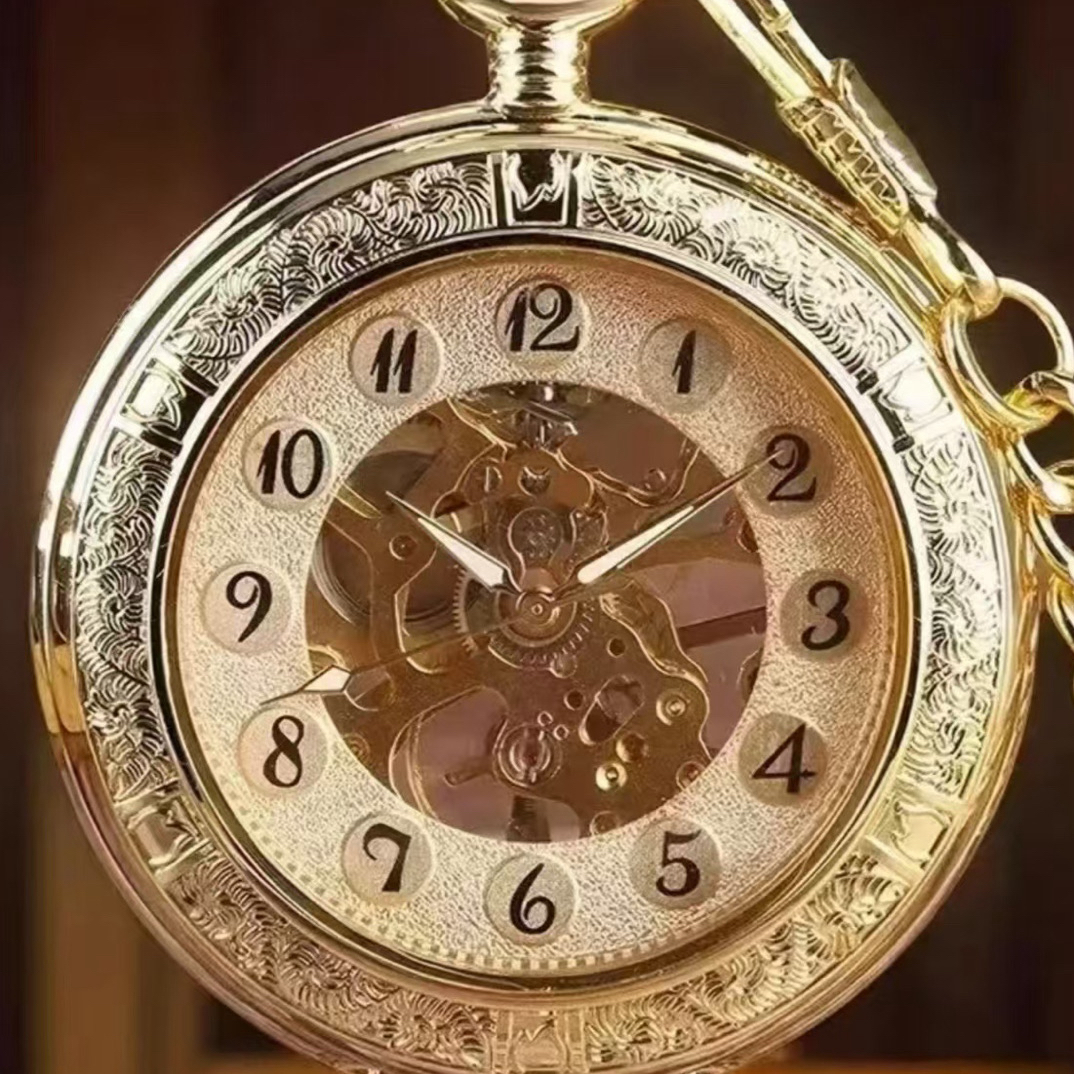 复古翻盖机械怀表挂表
