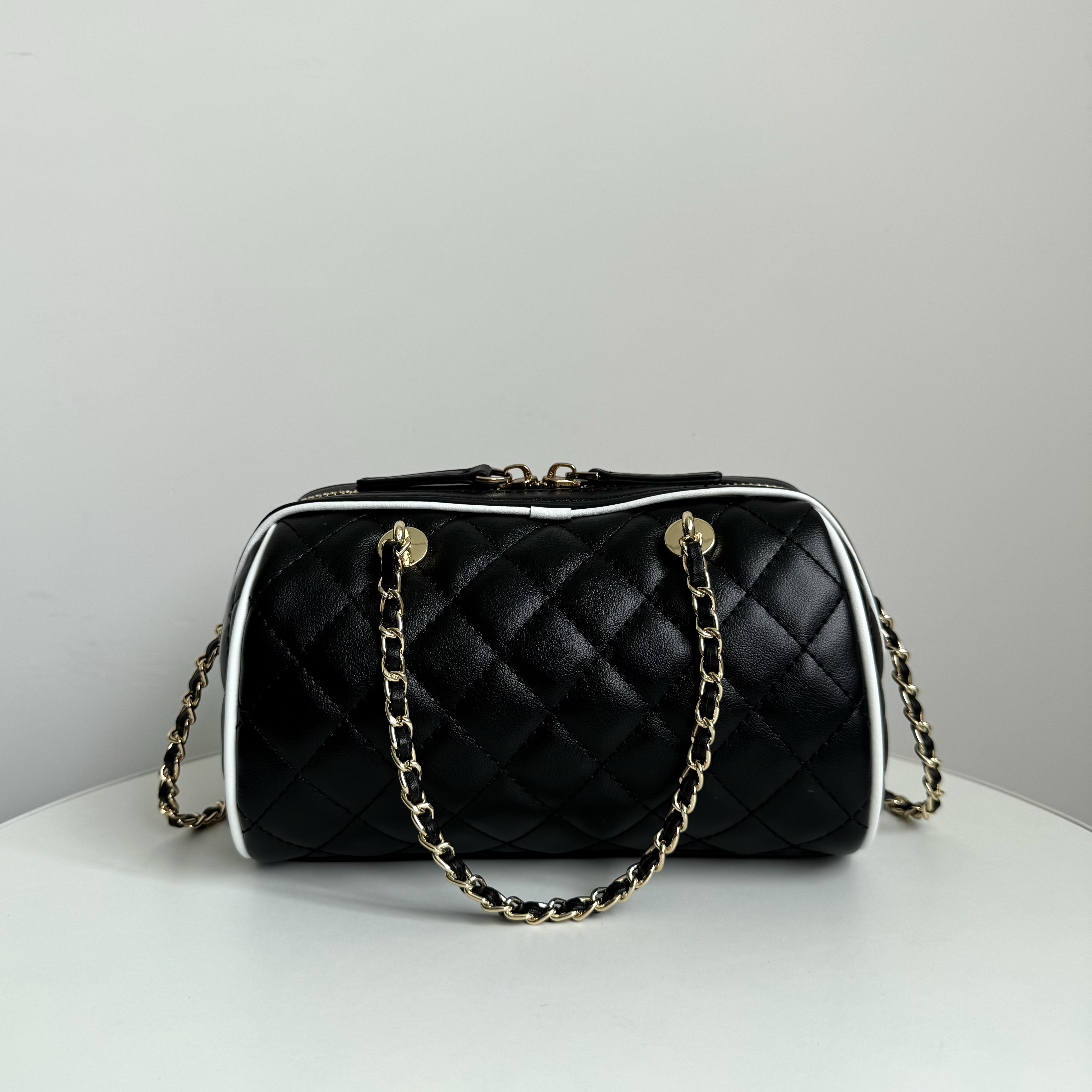 黑金复古百搭手提斜挎链条包