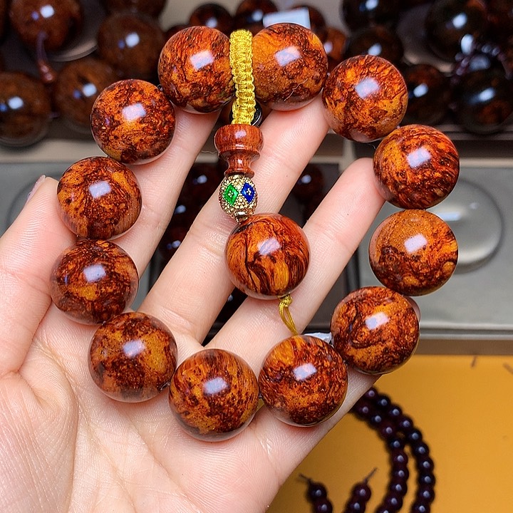 花梨木类手串/手链黄花梨风化料老挝花梨土埋料2.0