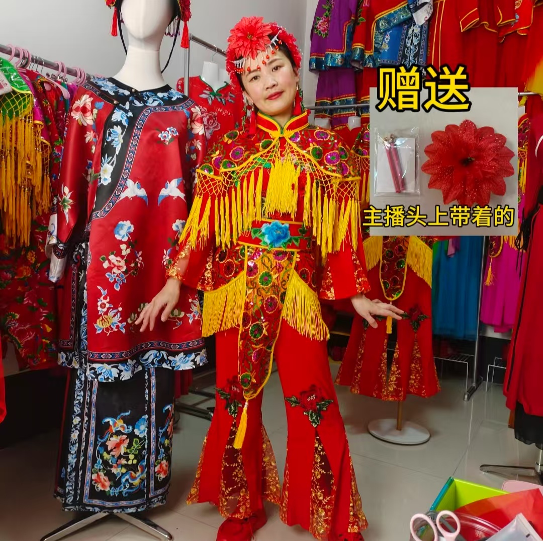 主播推荐新款独家匹配披肩头饰衣服多件套