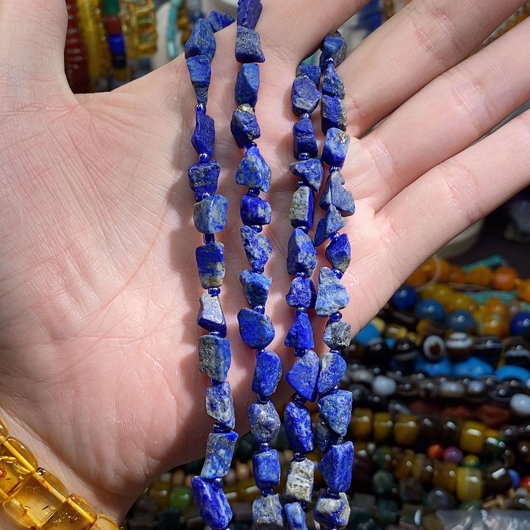 石英质玉未镶嵌，天然青金原石随行10mm，