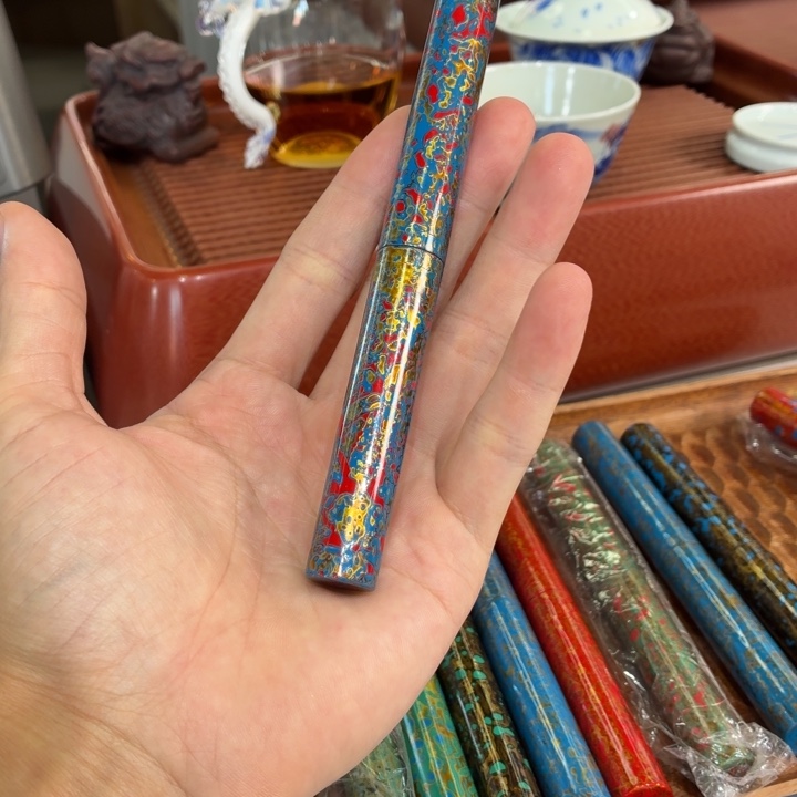 阿***产大漆红蓝金茶刀189号