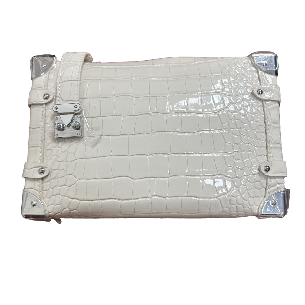 TOLEX2025新款手工女包软盒子油蜡纹白色23.5cm