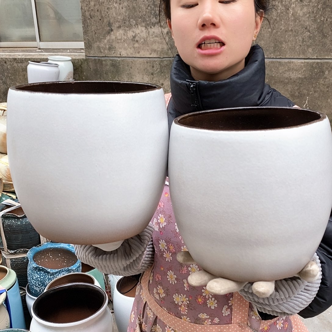 紫砂花盆正品口19高19