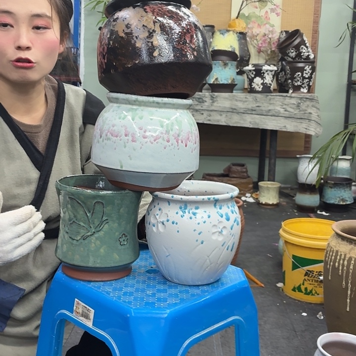 14×15 -粗陶花盆有孔-买买买