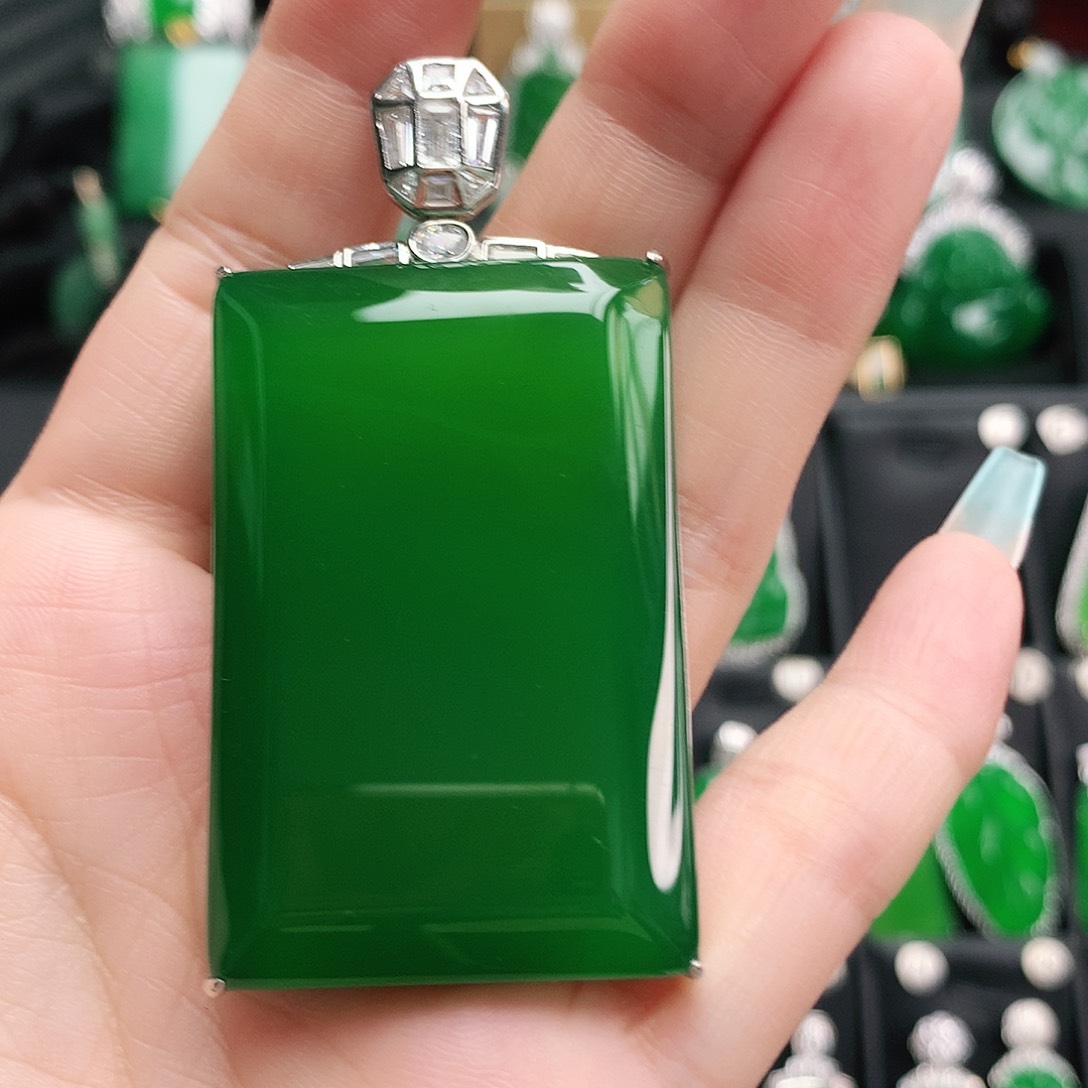 玛瑙/玉髓吊坠银S925镶嵌