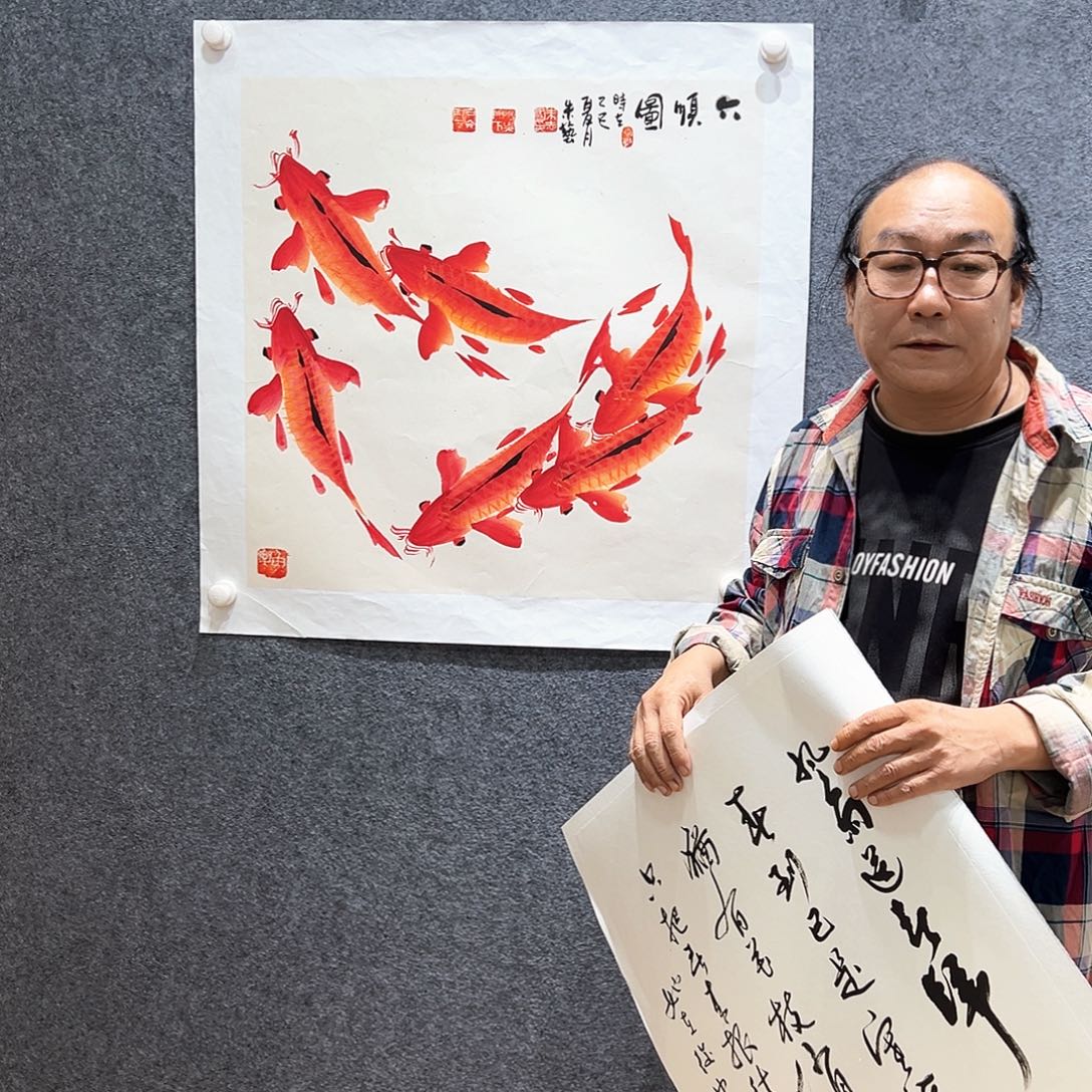 国画知鱼之乐纯手绘