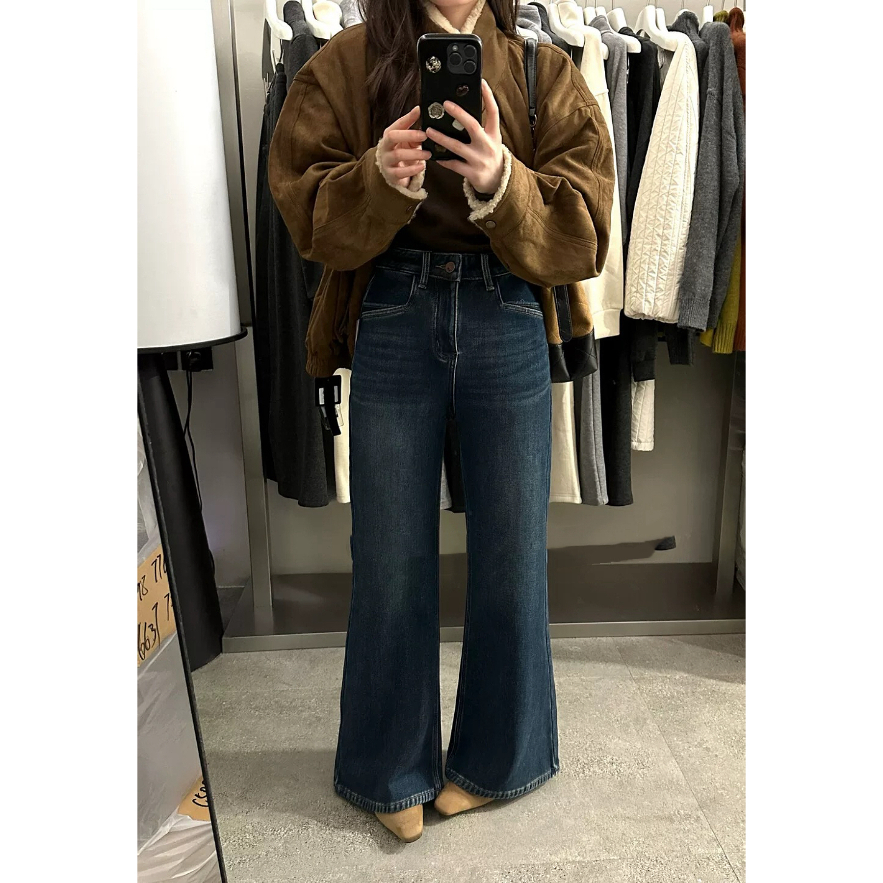 9001-1//9001-5女装韩版时尚显瘦复合绒微喇裤102