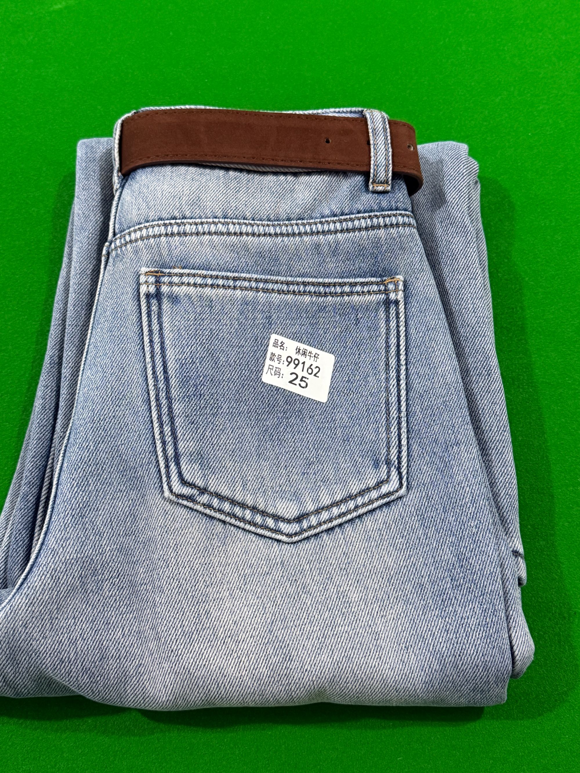 （99162）加绒加厚款水洗厚款女高腰牛仔裤轻奢修身潮流直筒