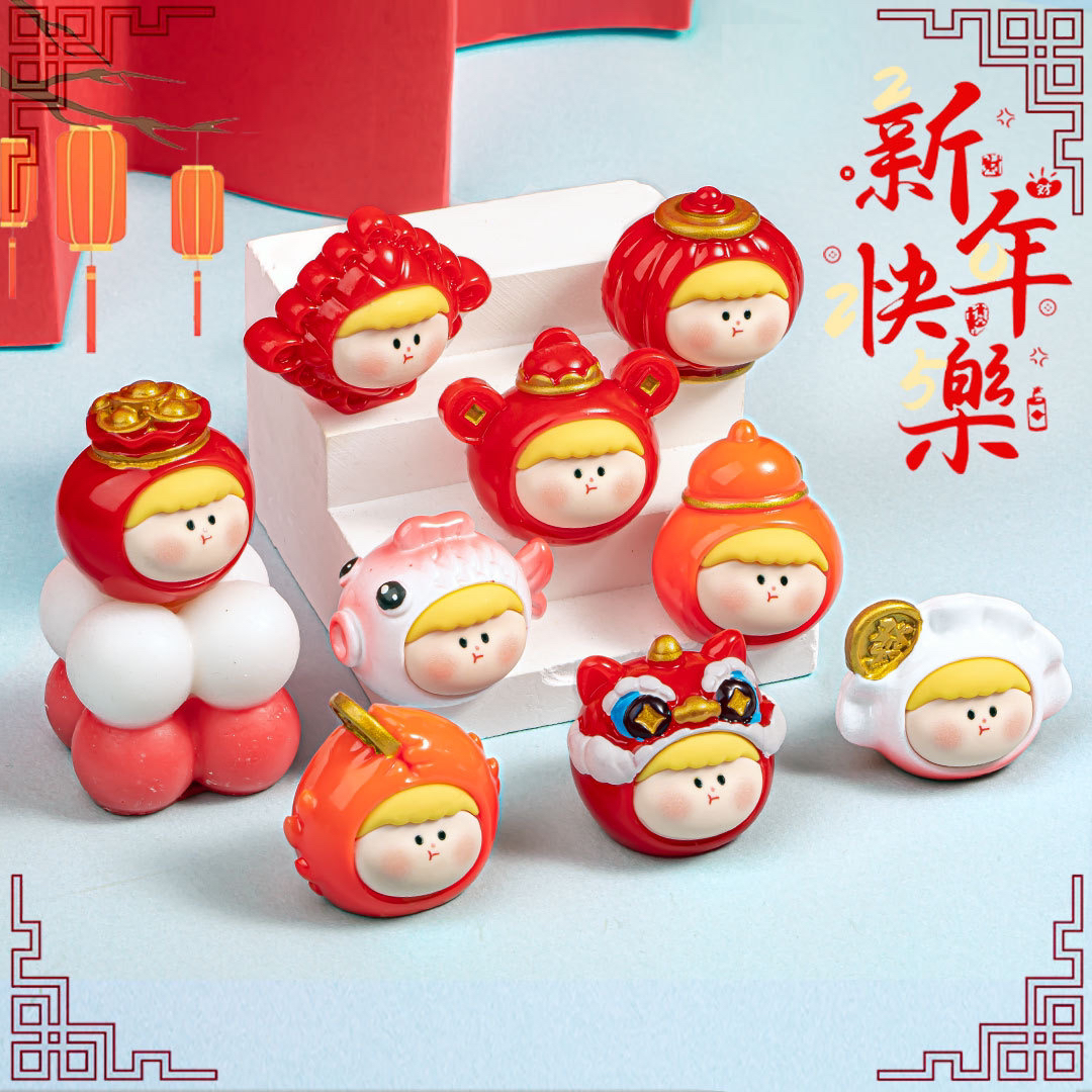 新年莉莉斯摆件树脂喜庆DIY