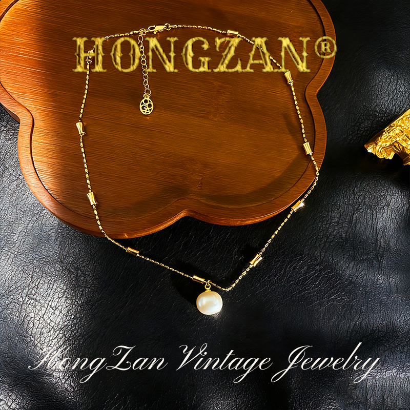 合金亚克力项链 HONGZAN [香槟方糖] 时尚百搭镀K项链 XL009