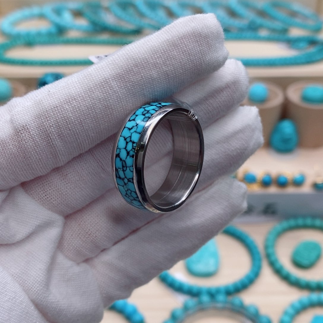 绿松石珠宝奇石银S925镶嵌