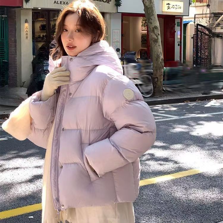 2025新款短款保暖常规厚款棉服休闲连帽女款秋冬时尚棉服203