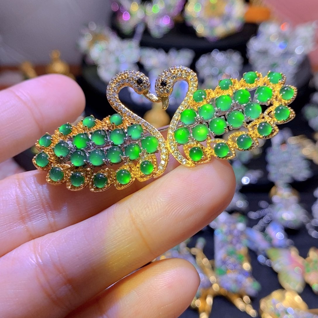 翡翠银S925镶嵌项圈天然有机