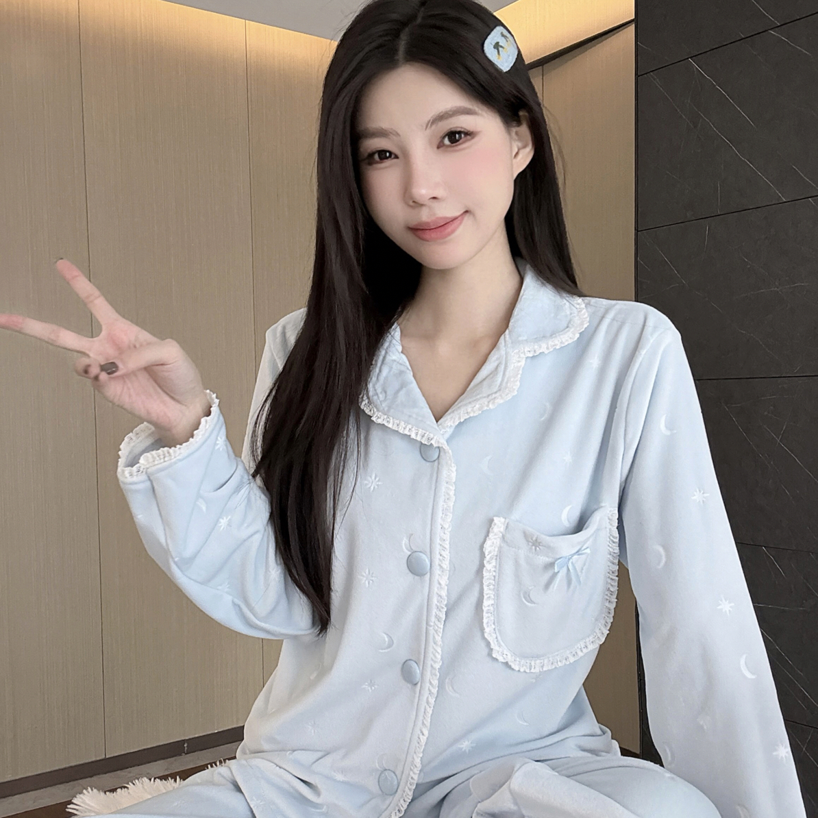 【海岛绒】按照主播说的链接去拍睡衣找到对应的编码拍下睡衣家居服