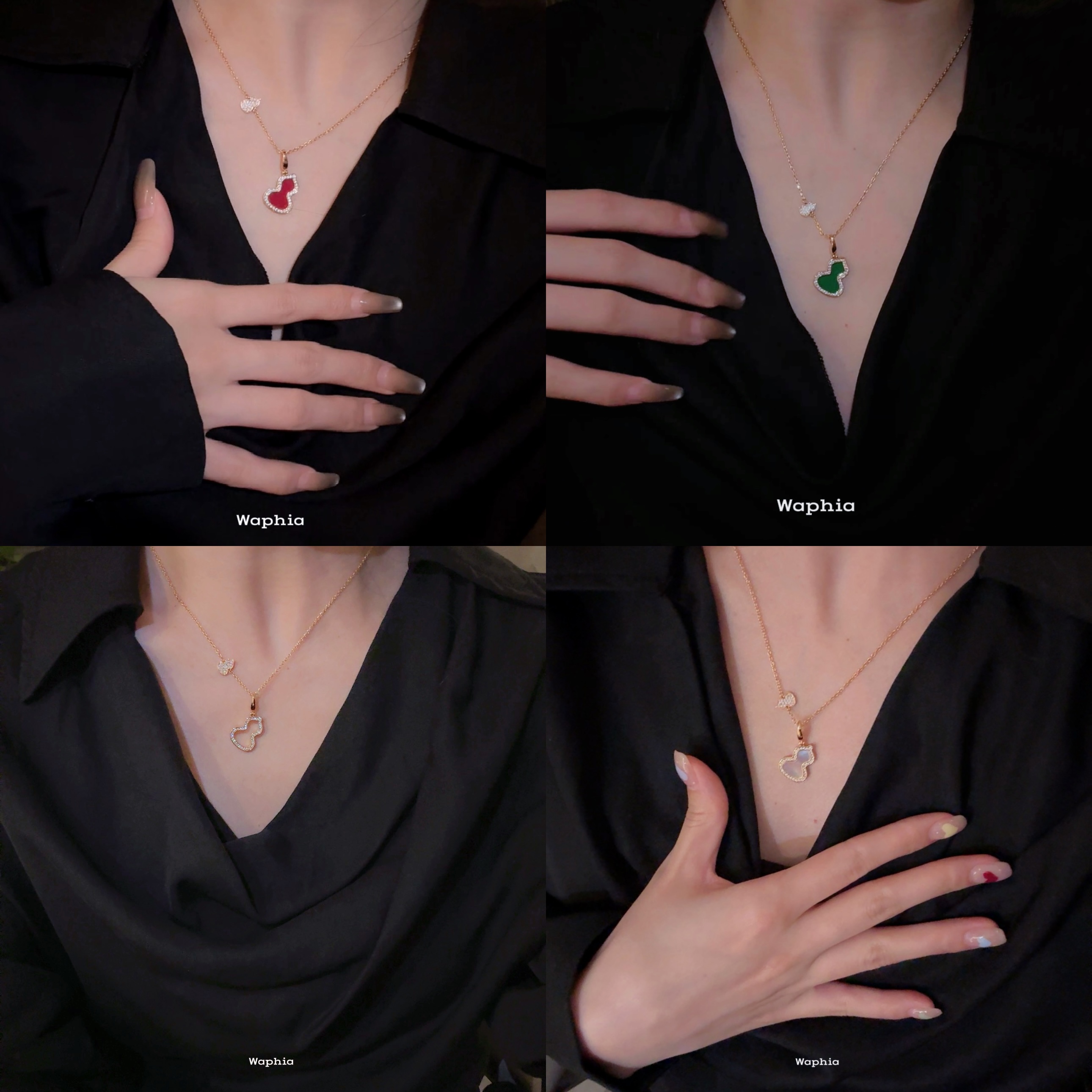 合金项链 Waphia经典时尚百搭轻奢葫芦项链   QE004