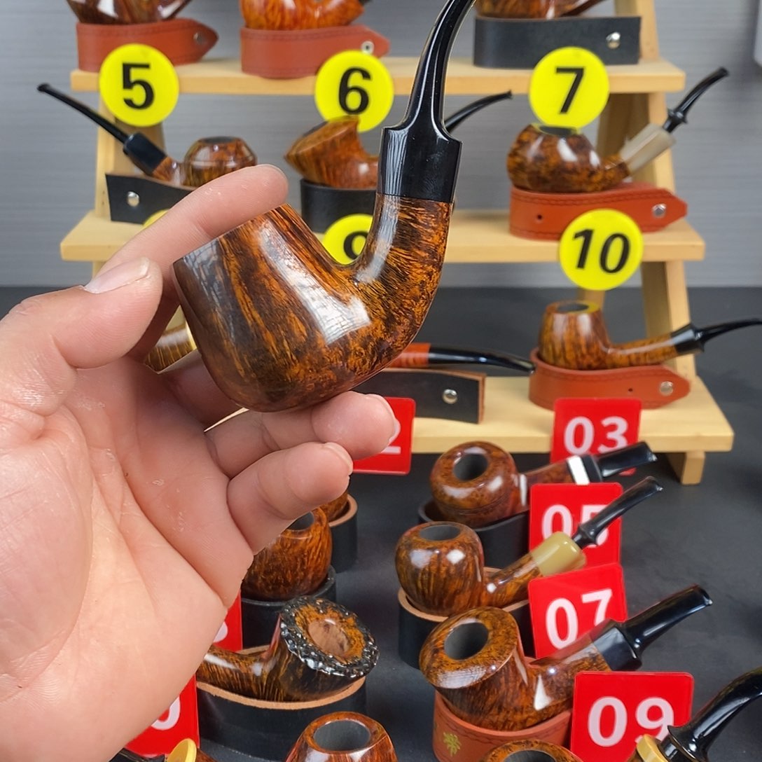 小***歌石楠木手工烟斗大弯斗