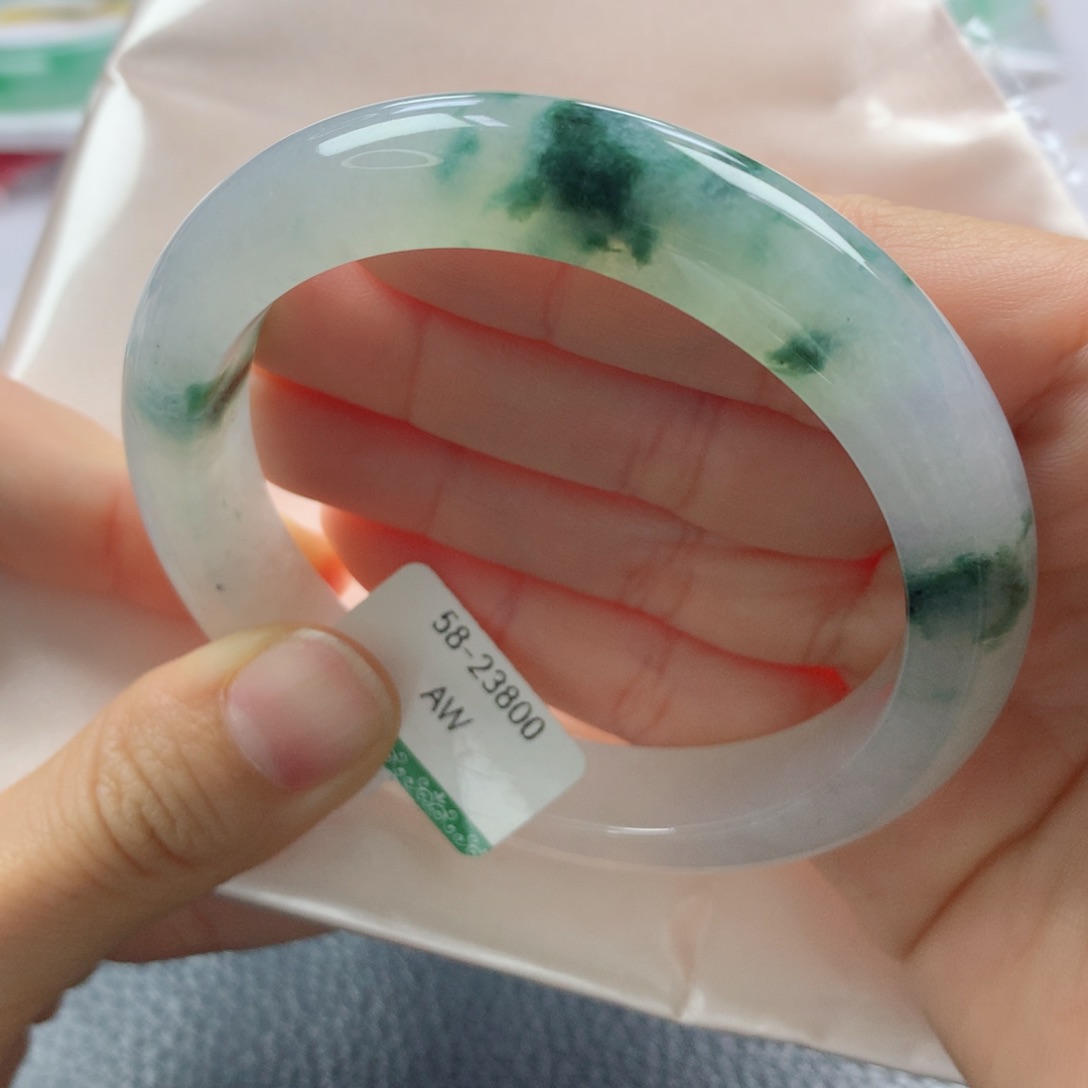 未镶嵌手镯翡翠缅甸天然翡翠A货58正