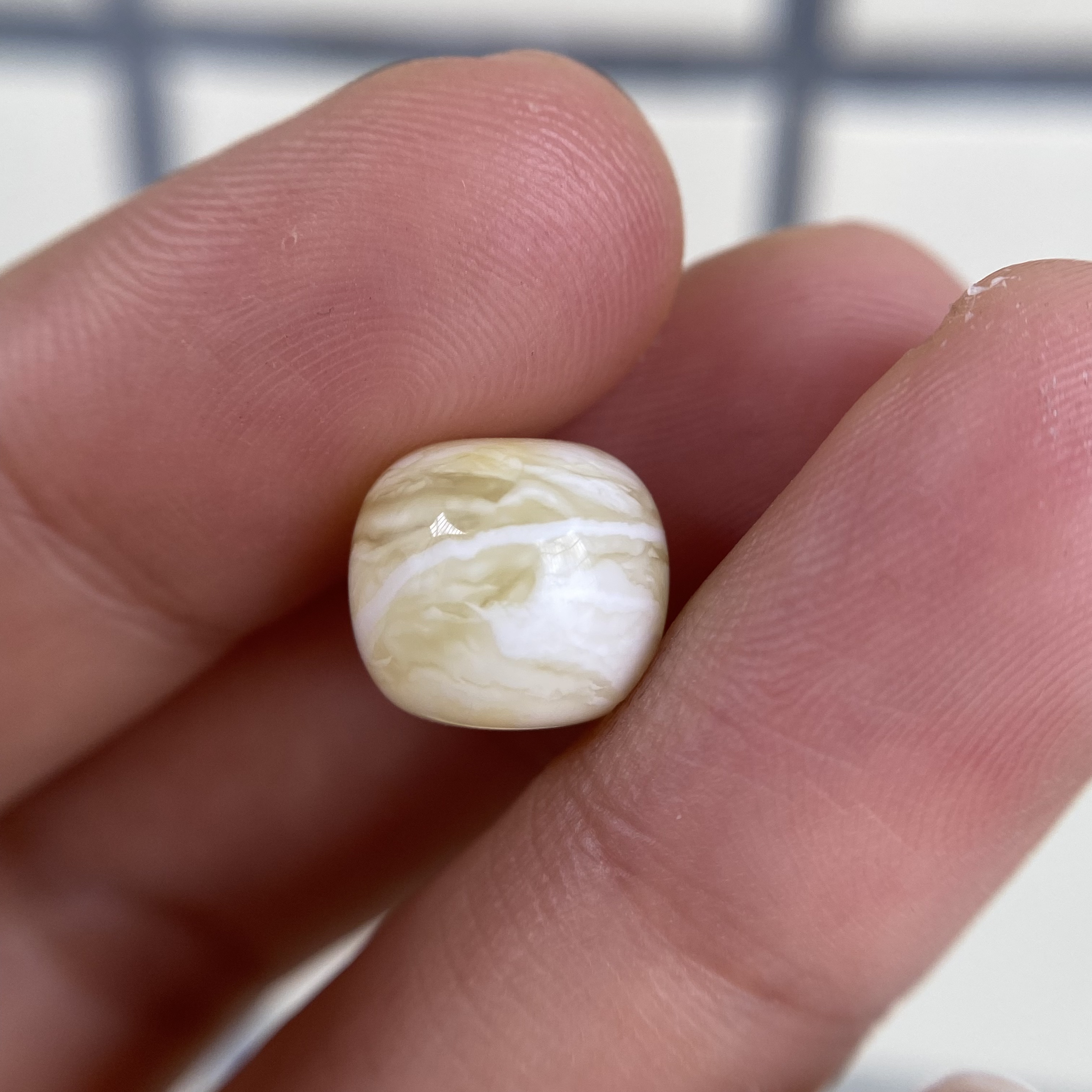蜜蜡千层虎皮老型配饰11.1×10.0mm，无优化，孔侧边边丁点小植物点