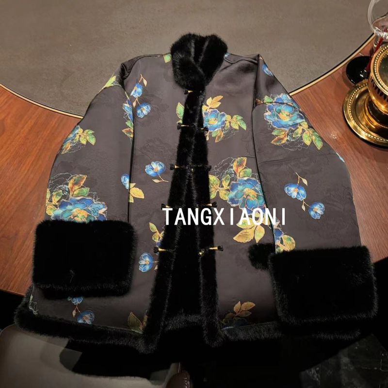 秋冬战袍 【蓝莲花】草草毛毛一体外套