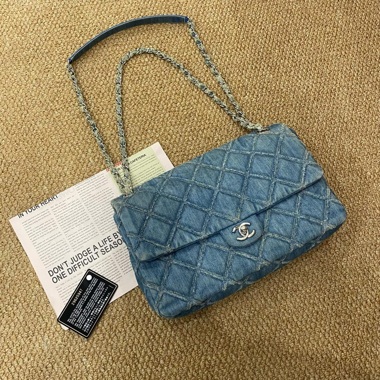 95新 Chanel/香奈儿 经典cf牛仔流苏jumbo 