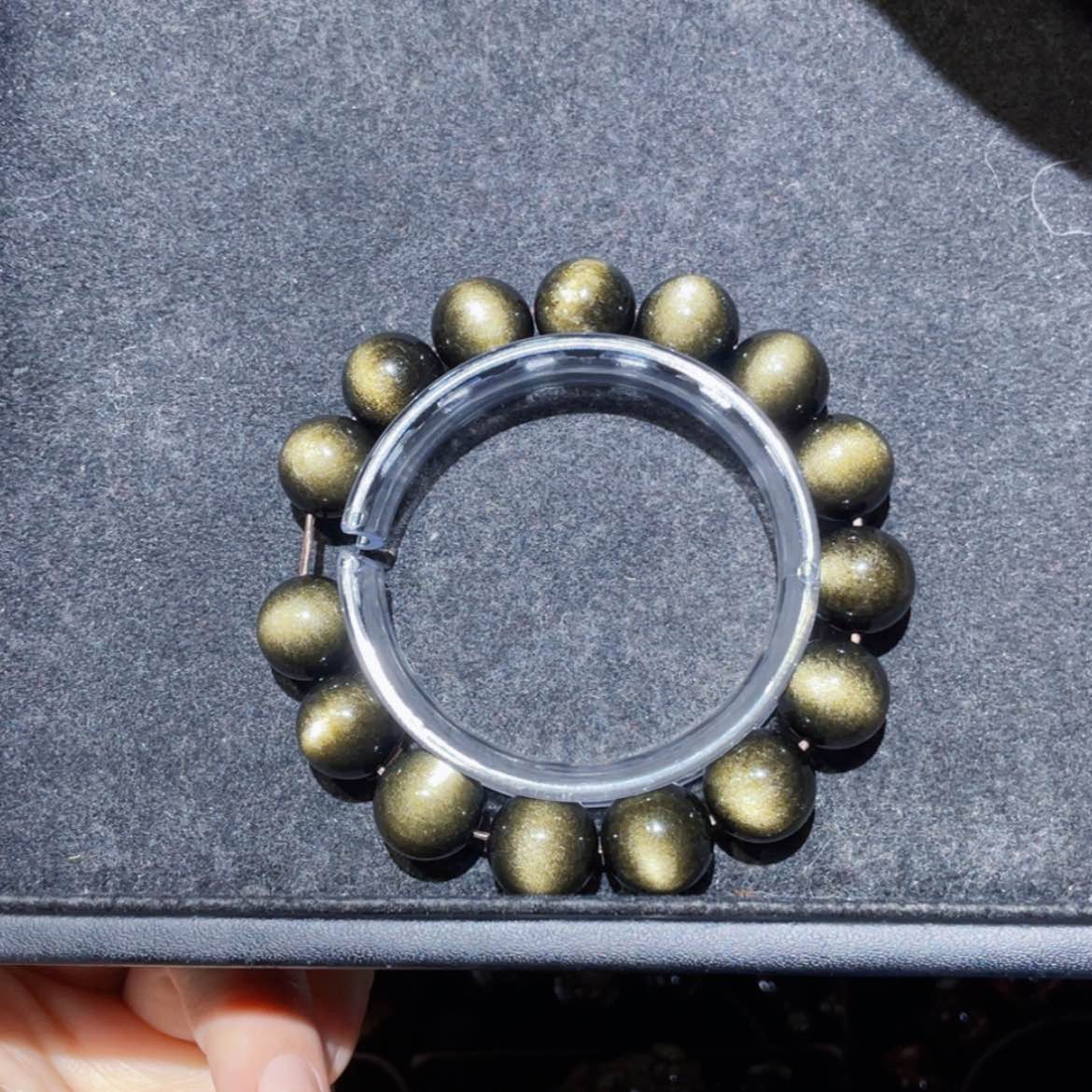 【闪购商品】黑曜岩手链未镶嵌米****盒