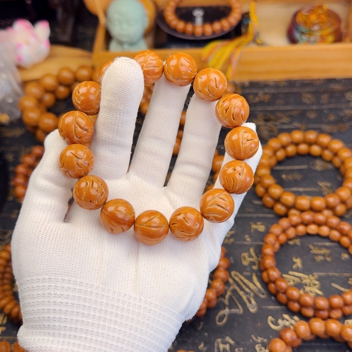 ╭***龙桃核手串16尺寸龙纹