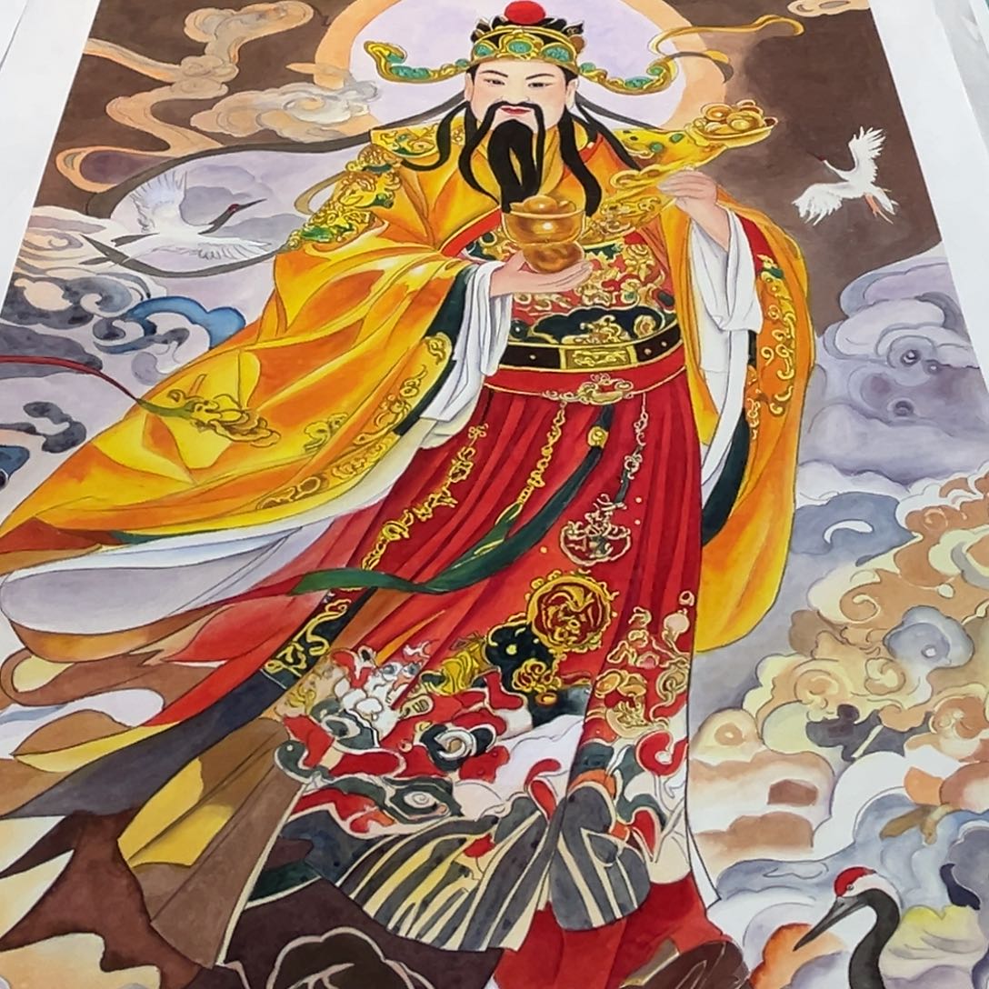 一***行国画四尺整张财神