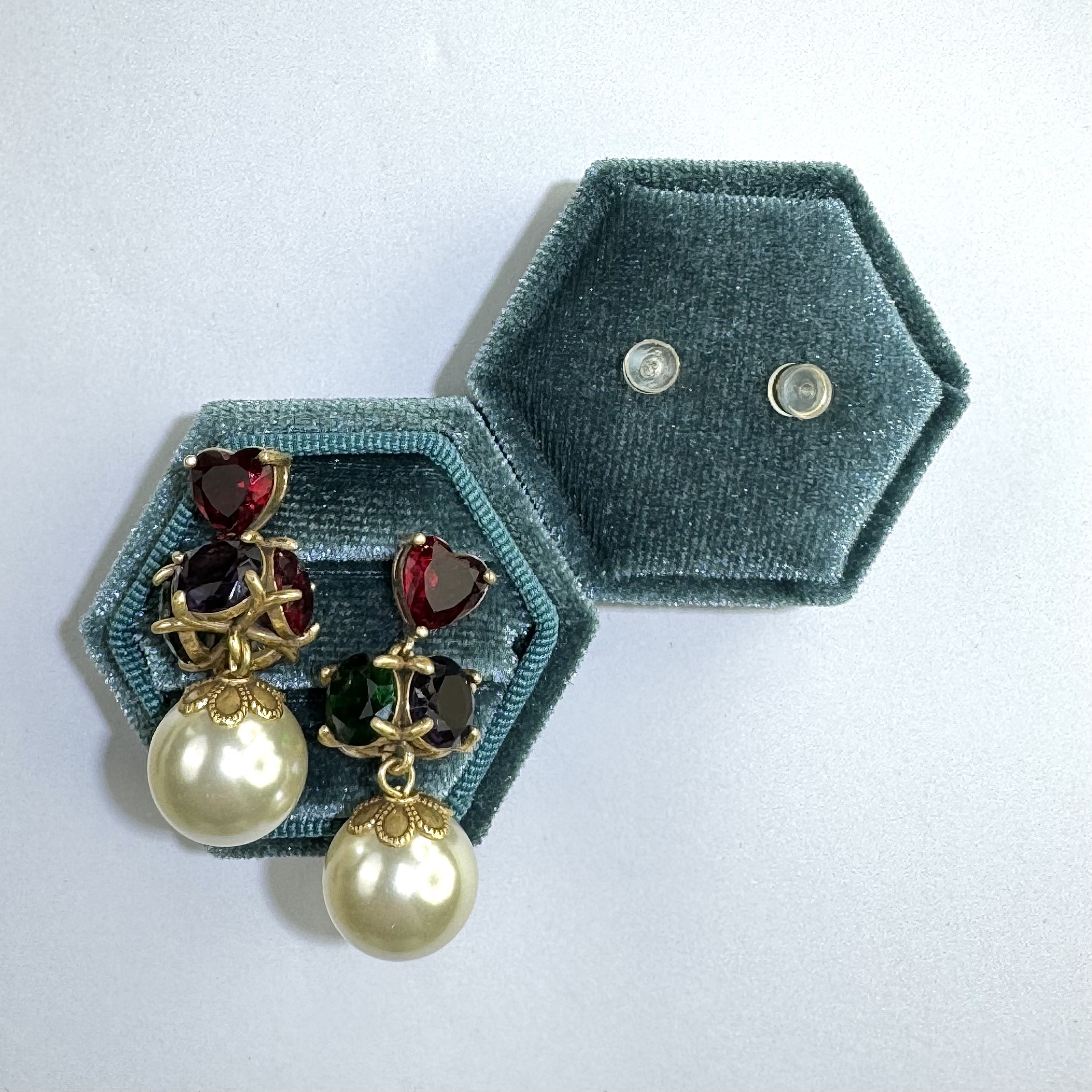 铜合金合成锆石耳饰 简约镶嵌流苏时尚彩色耳坠耳钉气质W2003