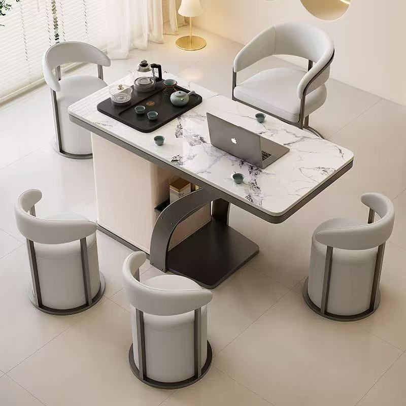 2025新款阳台茶桌椅组合小型高端岩板烧水壶一体嵌入式家用小茶台