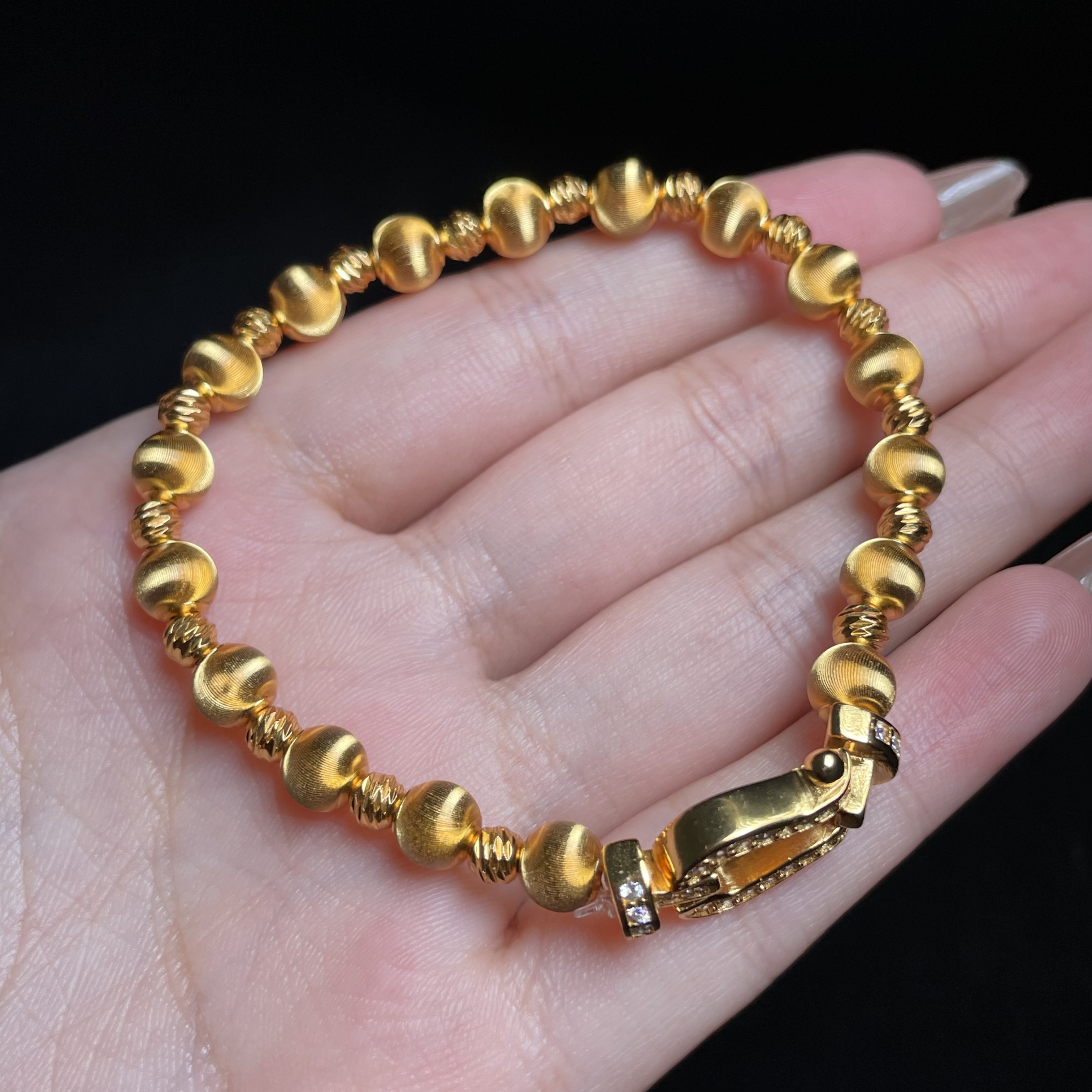 925银手链 【玉总珠宝】925银猫眼珠手串-约3-5mm  CAN4150115