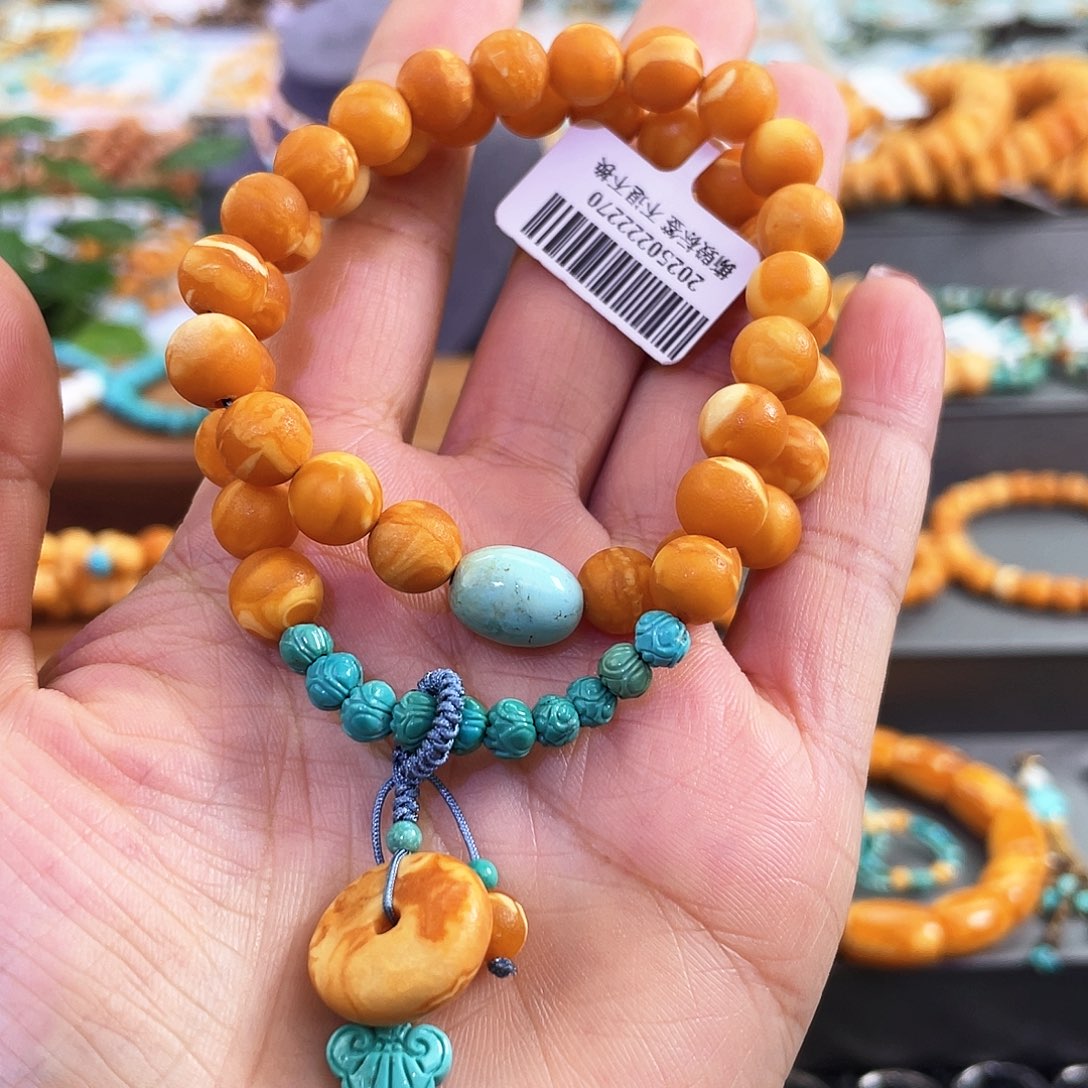 琥珀颈饰未镶嵌项链