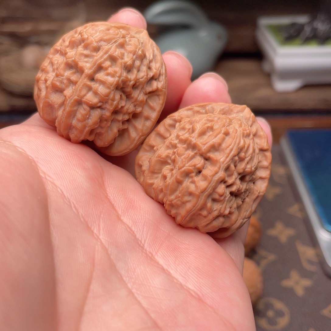 文玩核桃把件G2号35白狮子