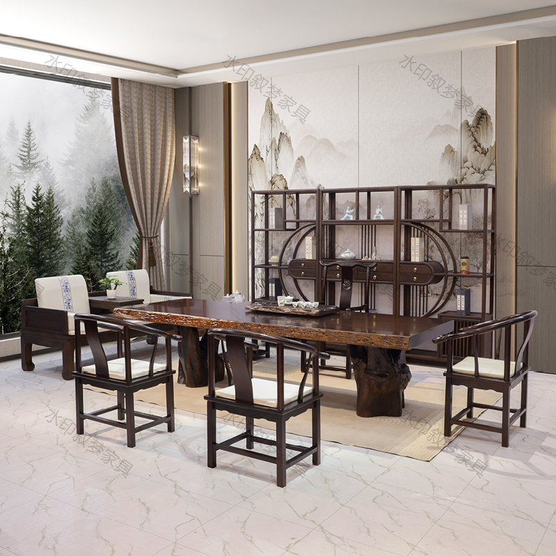 《活动专用》非洲进口黑檀实木原木大板可作茶桌书桌办公桌家用