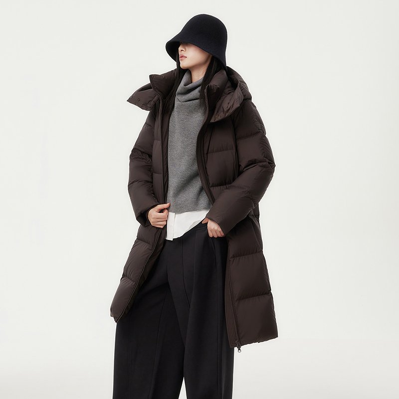 坦博尔羽绒服女款连帽长款时尚冬季新款保暖加厚户外外套838Z
