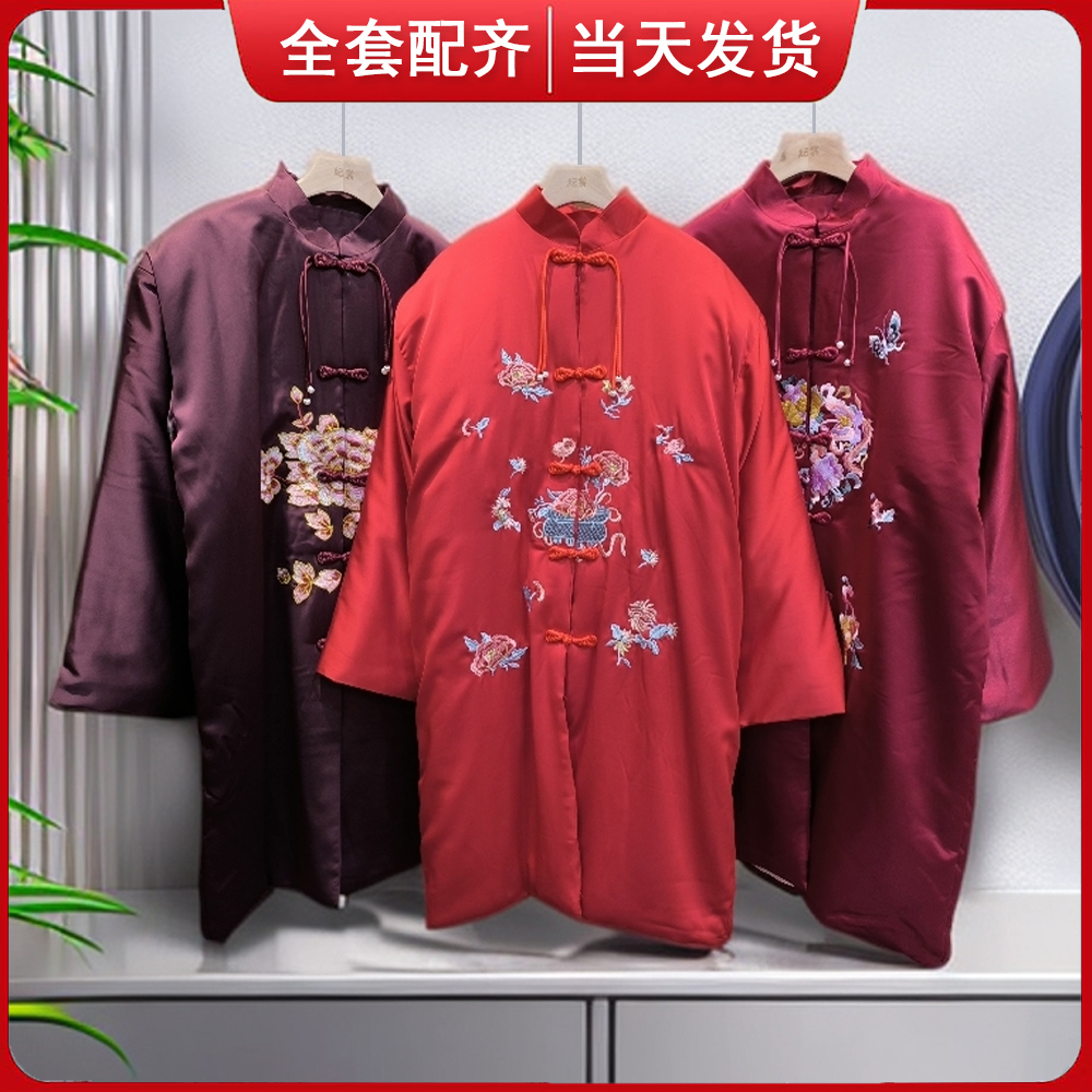 全套百年服 七件套新中式女装时尚爆款新款枣红百岁服