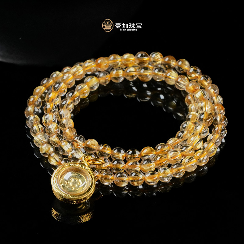 壹加师姐|手工设计吸j星板钛水晶多圈手串多样性发一#2500