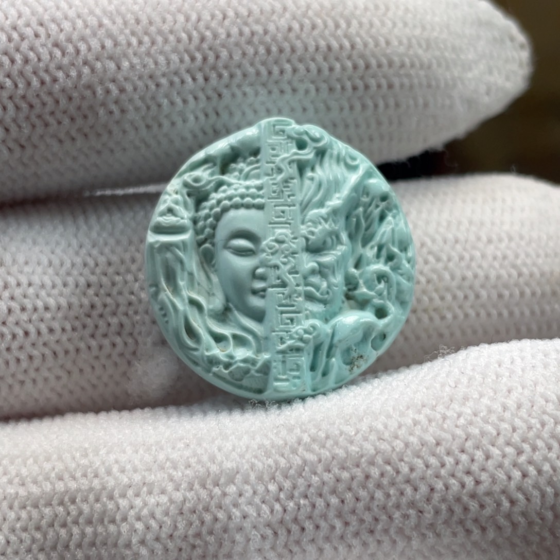 绿松石未镶嵌挂件