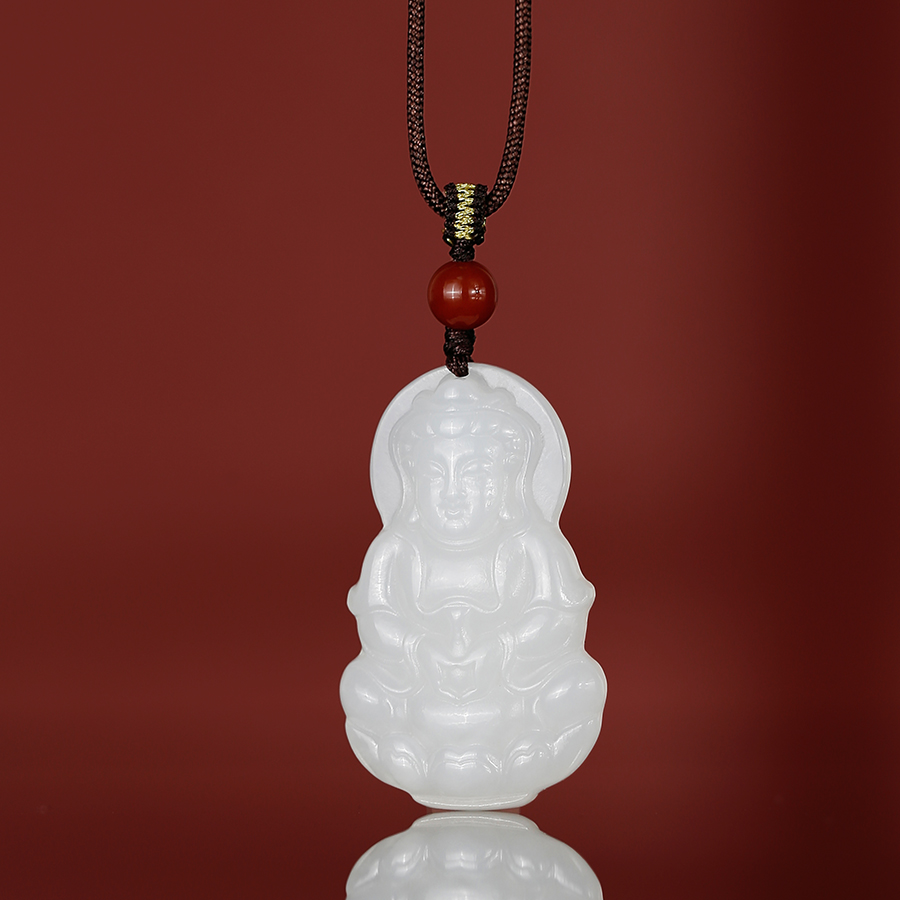 和田玉白玉观音(不含链子) A0681