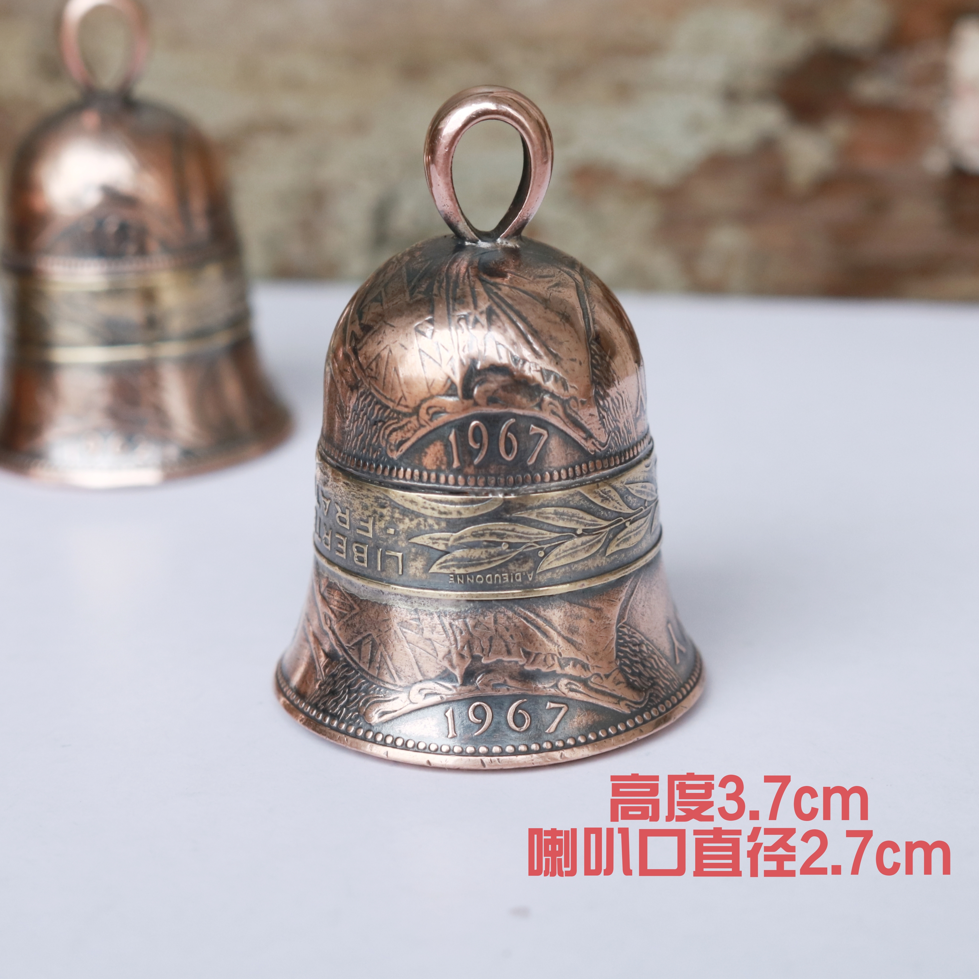 古意手作复古个性手工硬币铃铛风铃车挂配饰男包包挂件钥匙扣礼物