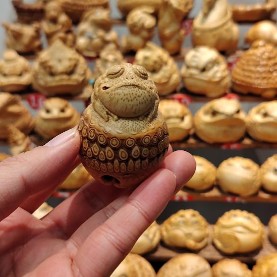 M***糖竹竹根雕三足金蟾铃铛