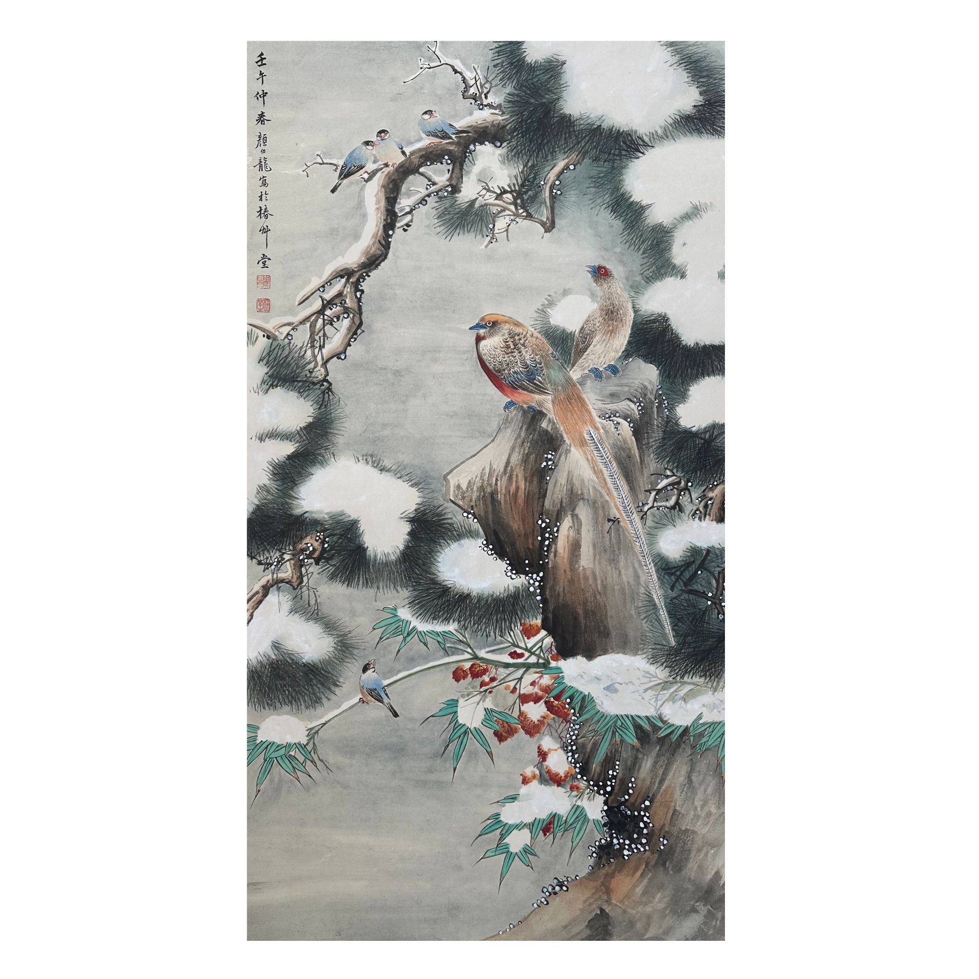 Y-Z-LGF-601 颜伯龙 花鸟 92cm×49cm 轴