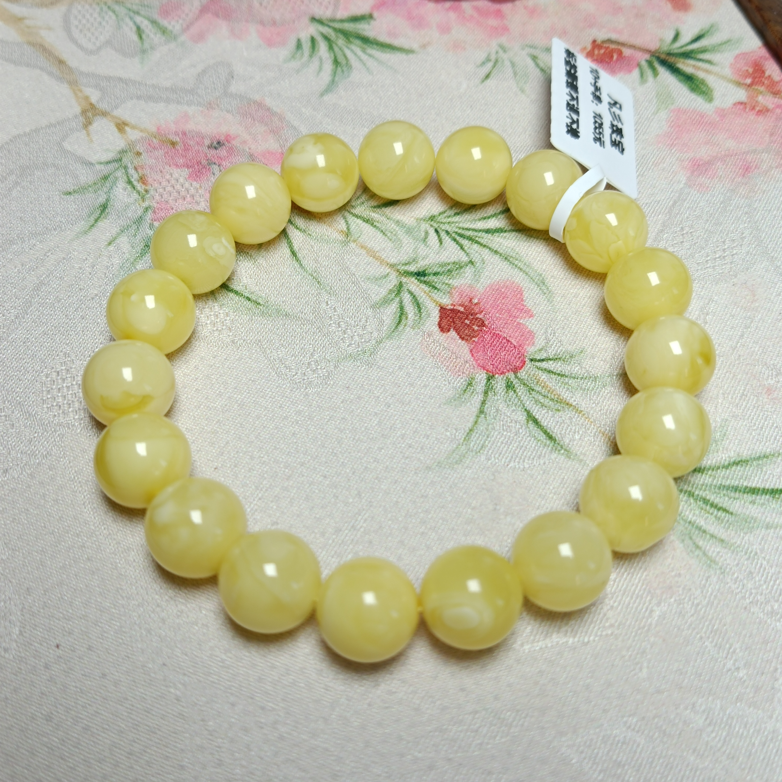 10+天然浓蜡蜜蜡圆珠手串~俄料~浓郁~精品~蜡浓~5008