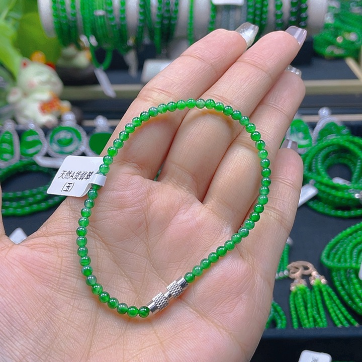 翡翠手链未镶嵌圆珠手链3