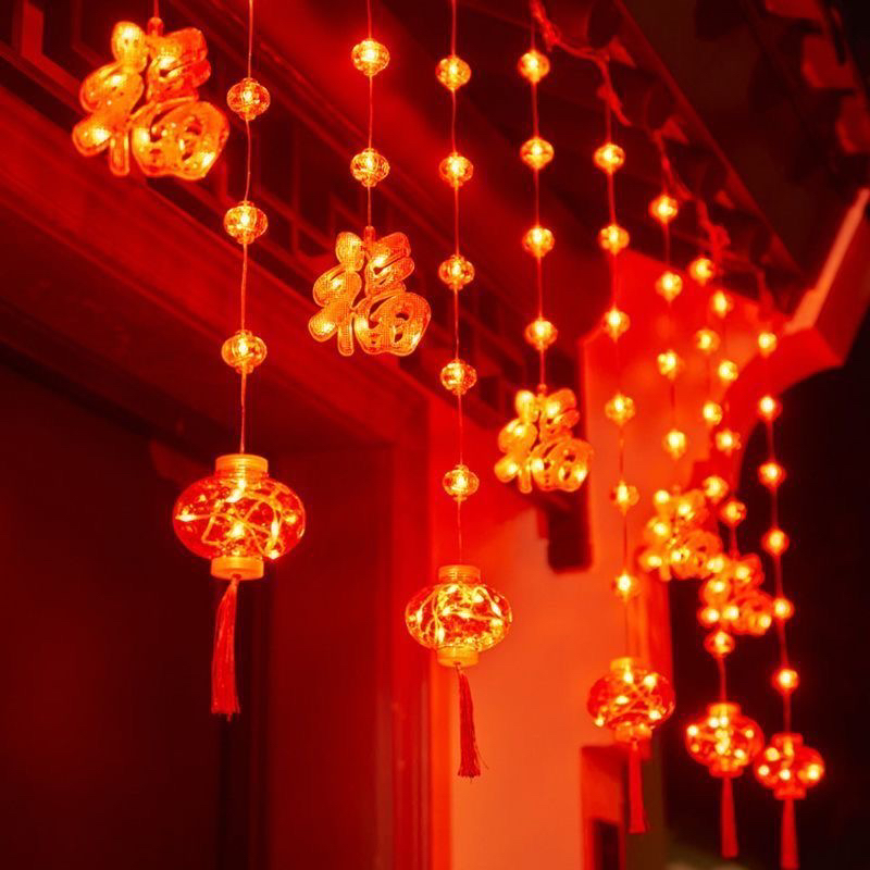 插电款防水红灯笼灯串新年节日婚庆户外家用氛围装饰灯