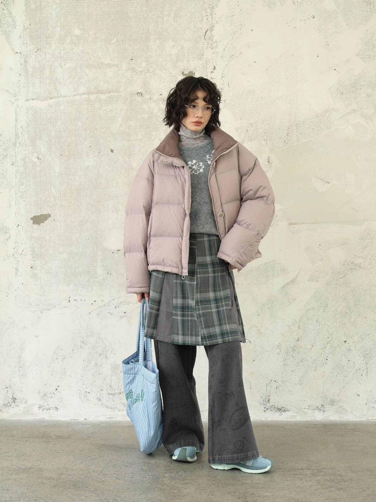 【纽约美术馆】XX-7630-成人撞色立领短款羽绒服外套(冬款)