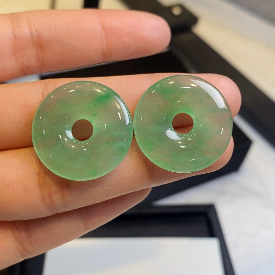 翡翠耳饰未镶嵌裸石甜甜圈